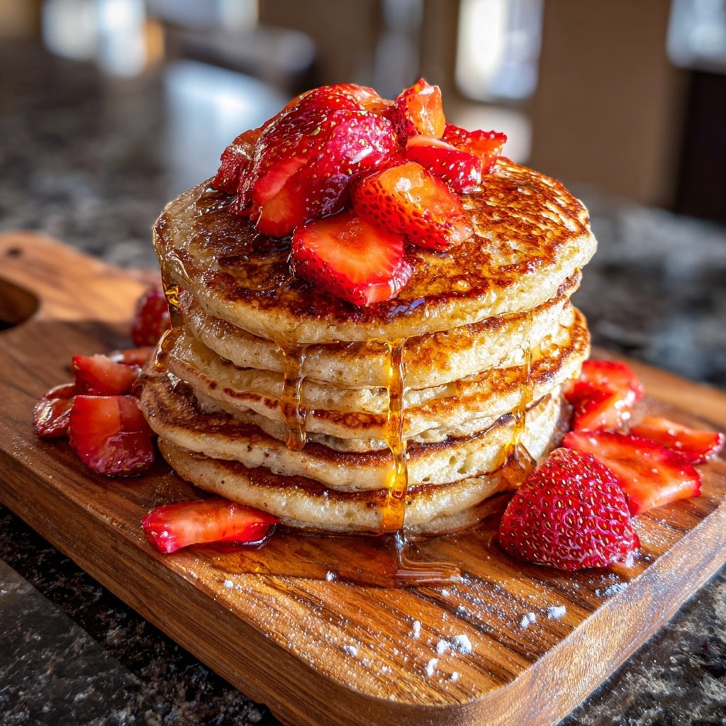 Whole Wheat Strawberry Pancakes
