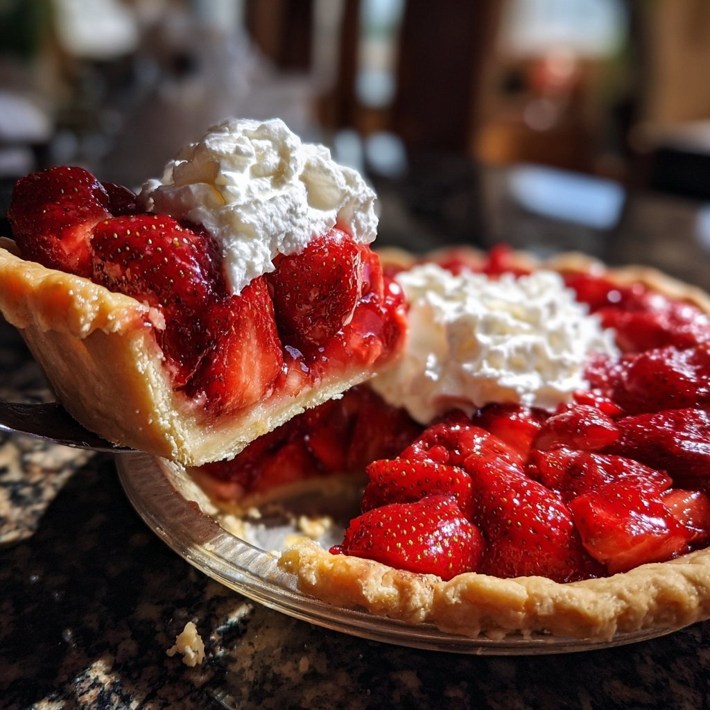 Strawberry Pie with Whipped Cream