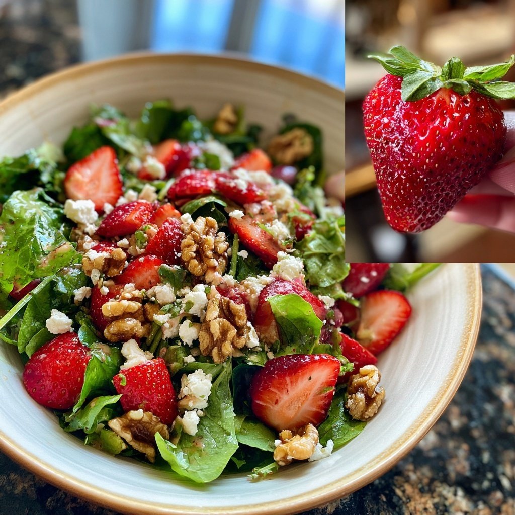 Strawberry Walnut Salad with Cheese