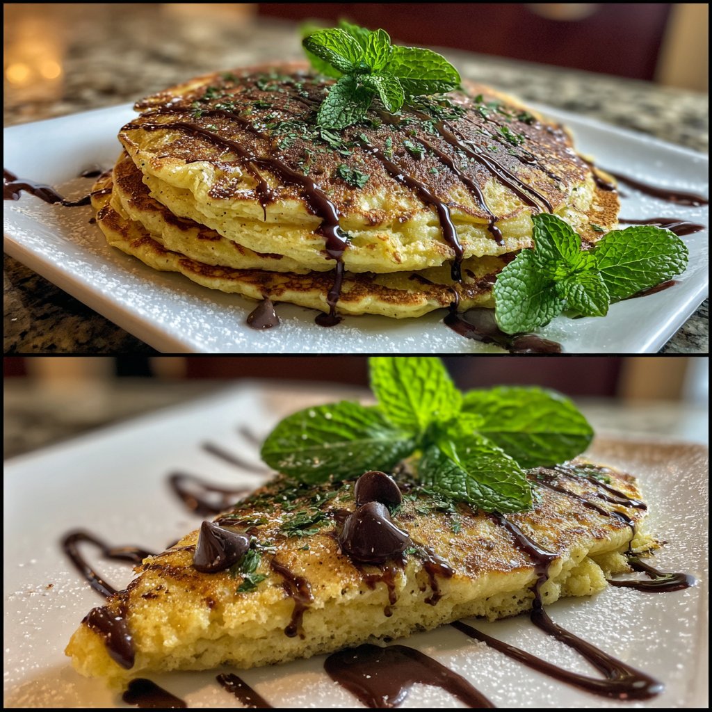 Mint Chocolate Chip Pancakes