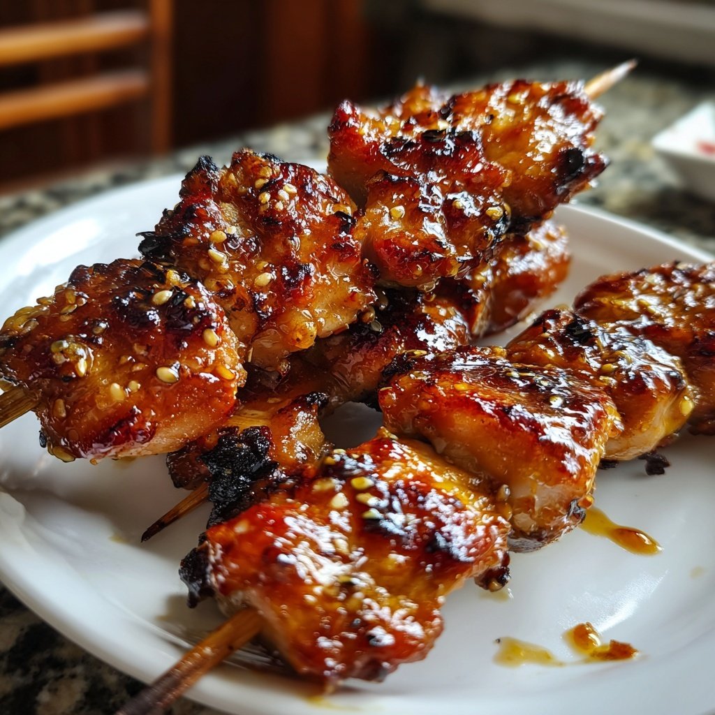 Honey Garlic Chicken Skewers