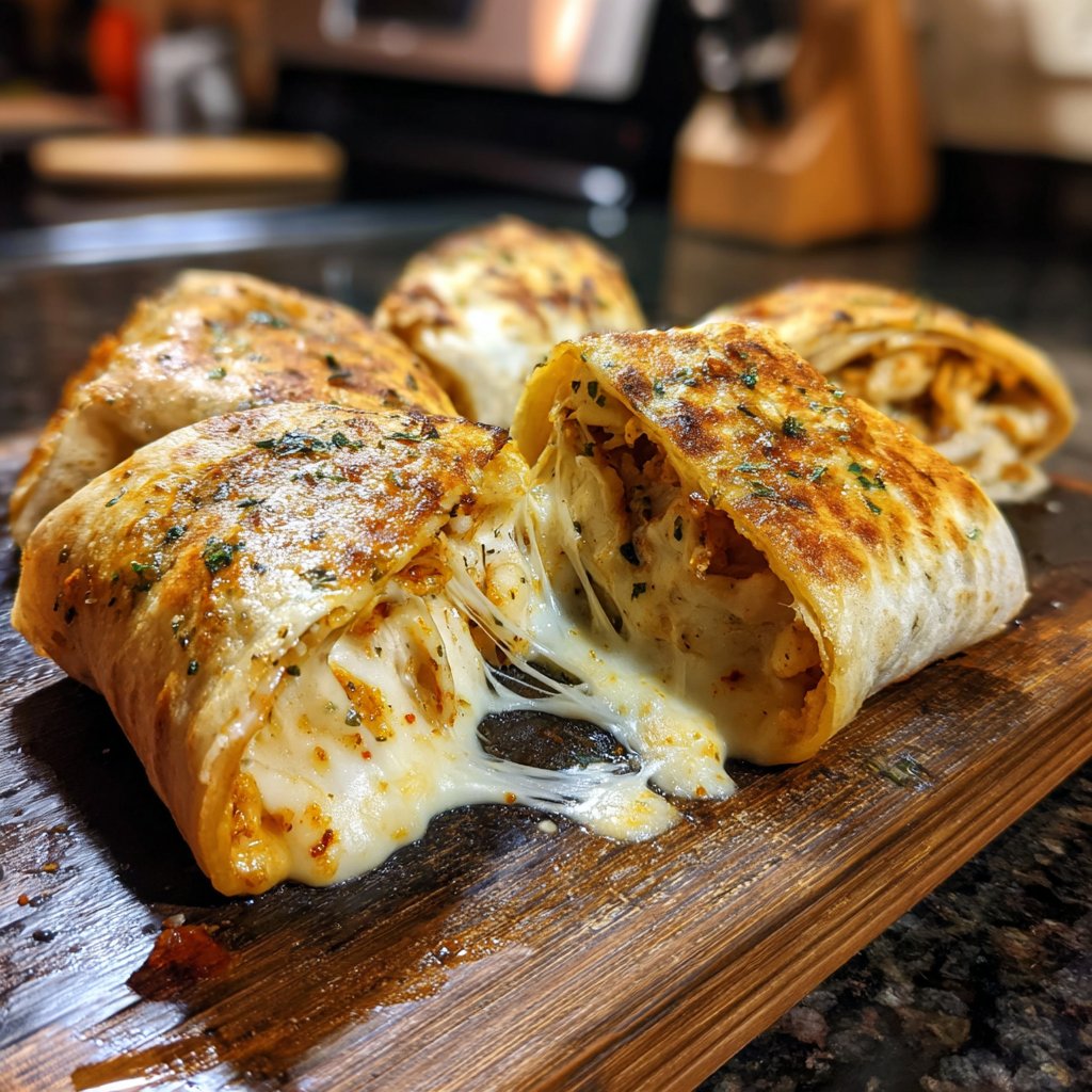Garlic Parmesan Air Fryer Chicken Mozzarella Wrap